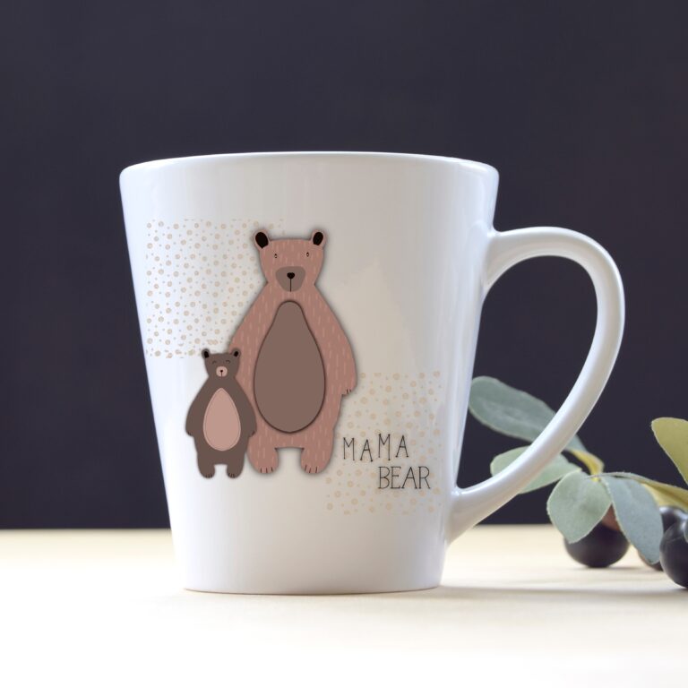 Mothers Day Mama Bear latte mug - Crafty Badger