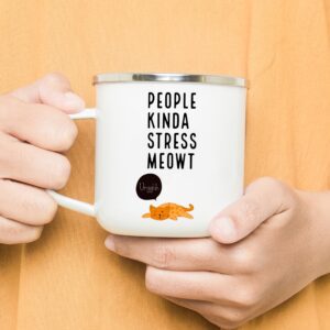 Enamel Mug People Kinda Stress Meowt