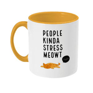 Two Toned Mug People Kinda Stress Meowt